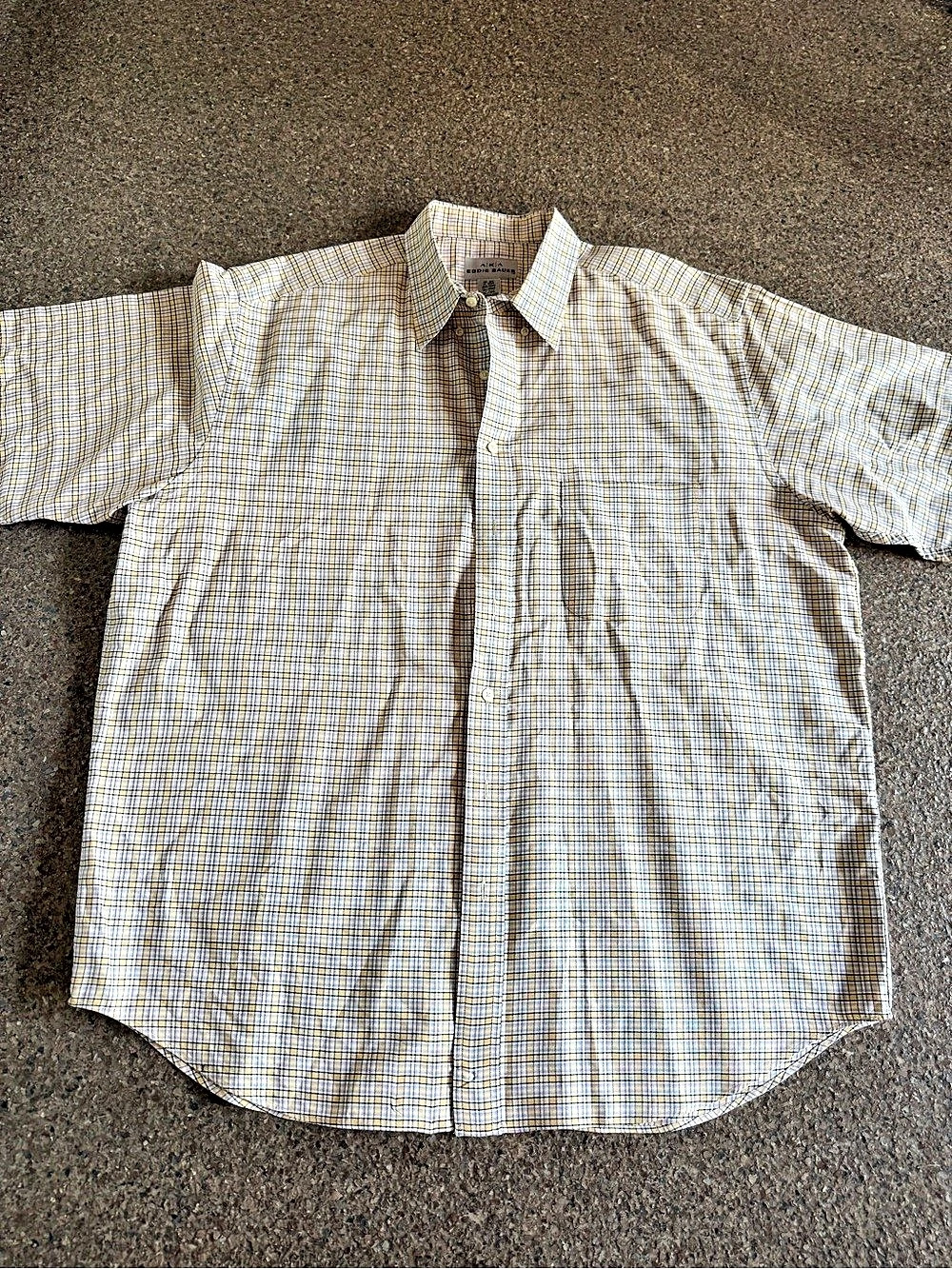 Eddie Bauer Men's Plaid Short Sleeve Shirt XL
